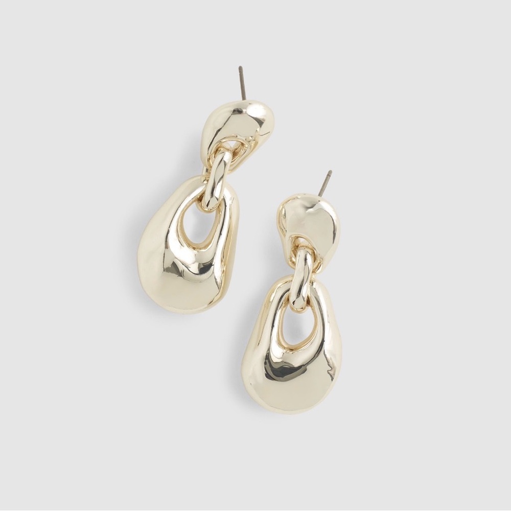 NWT Madewell Sculpted Drop Earrings in Warm Silver